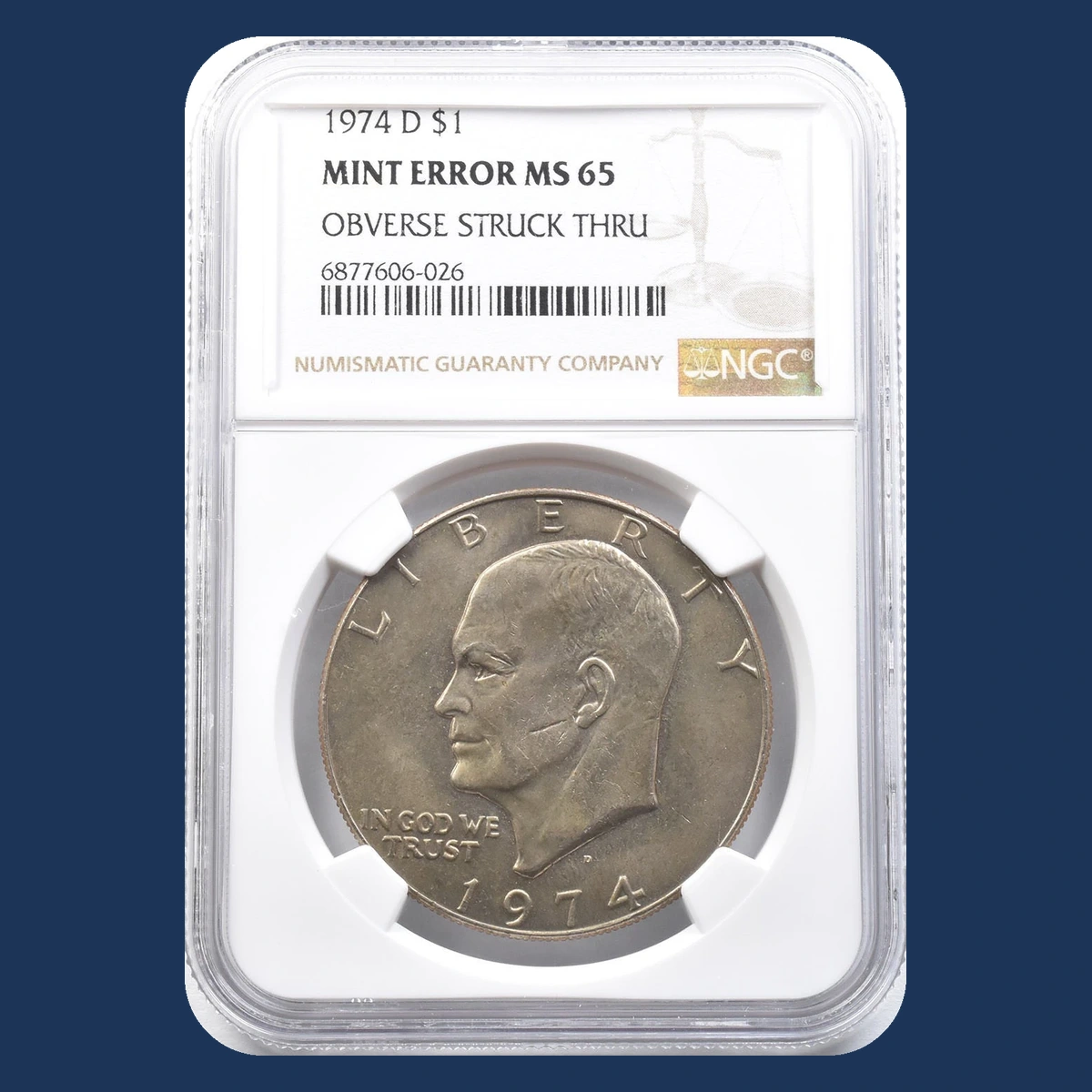 1974 Eisenhower Dollar: Strike-Through