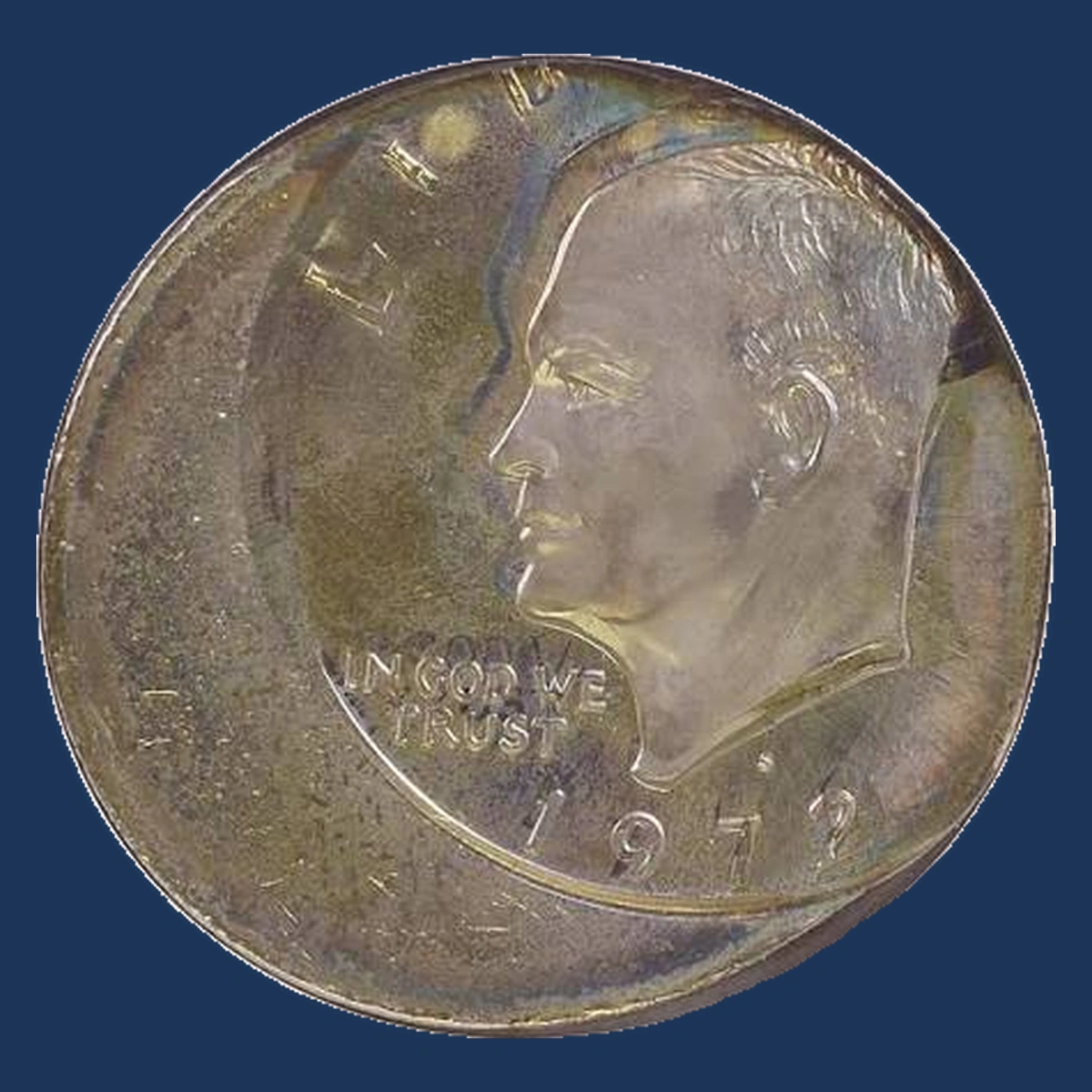1972 Eisenhower Dollar: Double Strike, Both Strikes Off Center