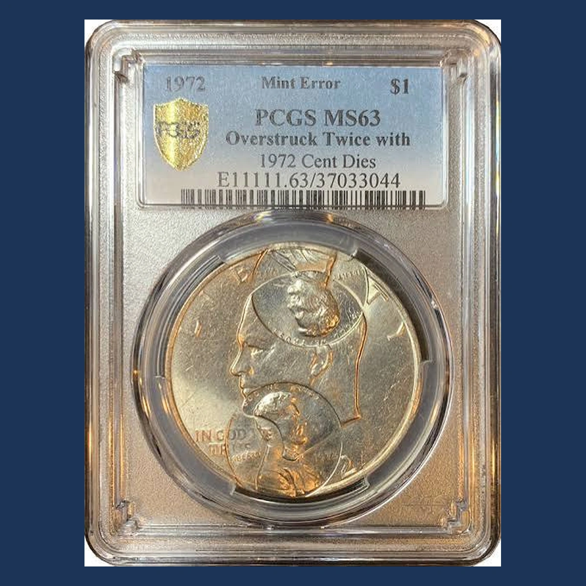 1972 Ike Dollar: Overstrike / Double Denomination
