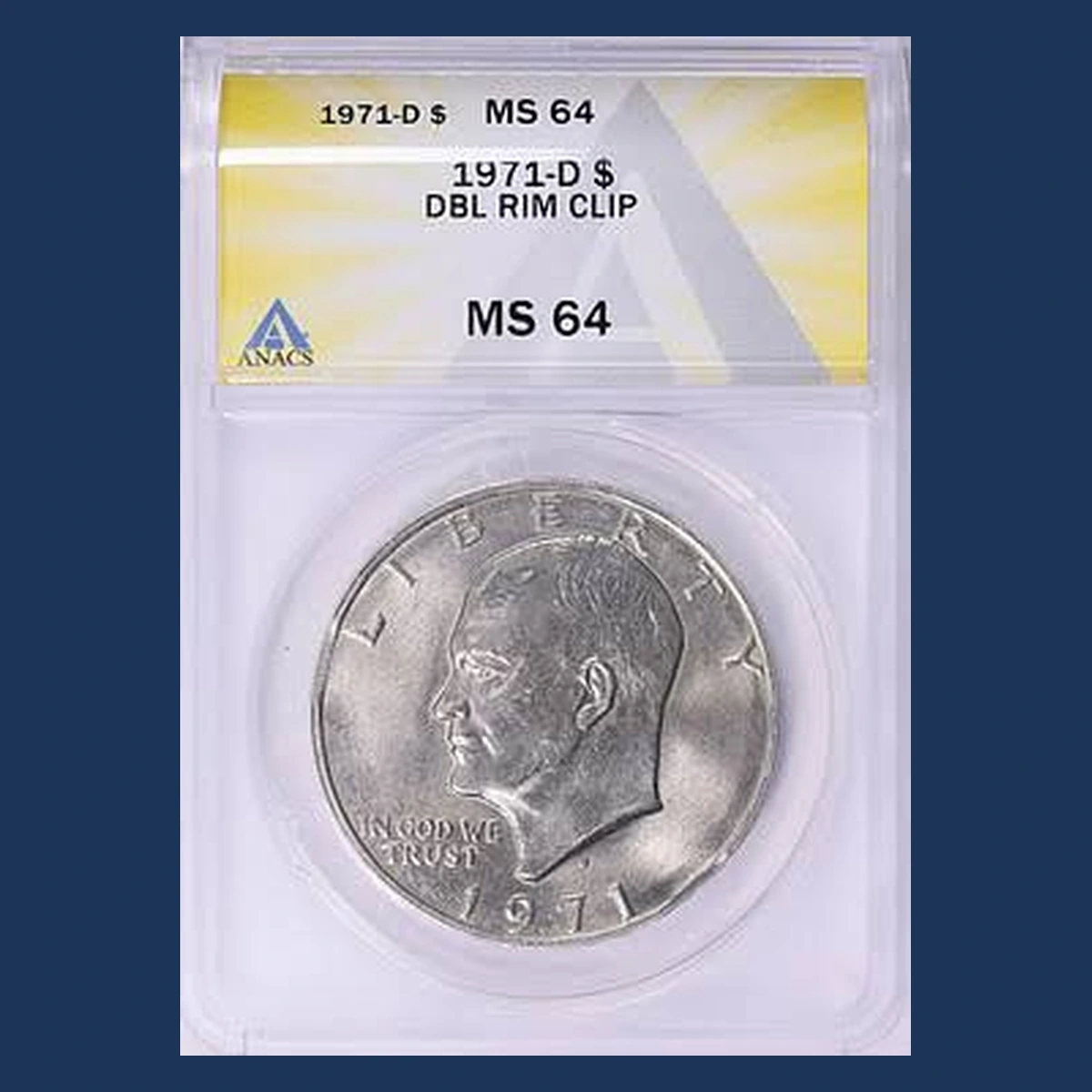 1971 Eisenhower Dollar: Clipped Planchet