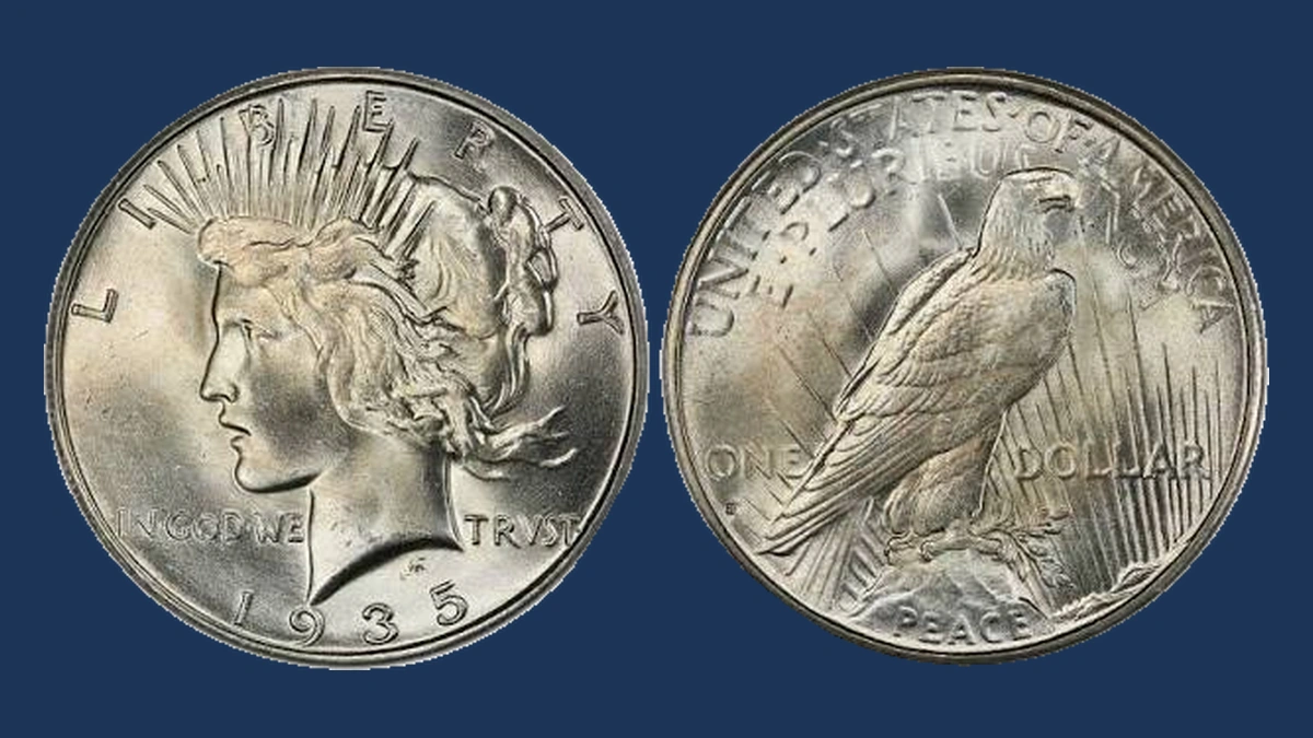 1935 Peace Silver Dollar: Doubled Die Reverse