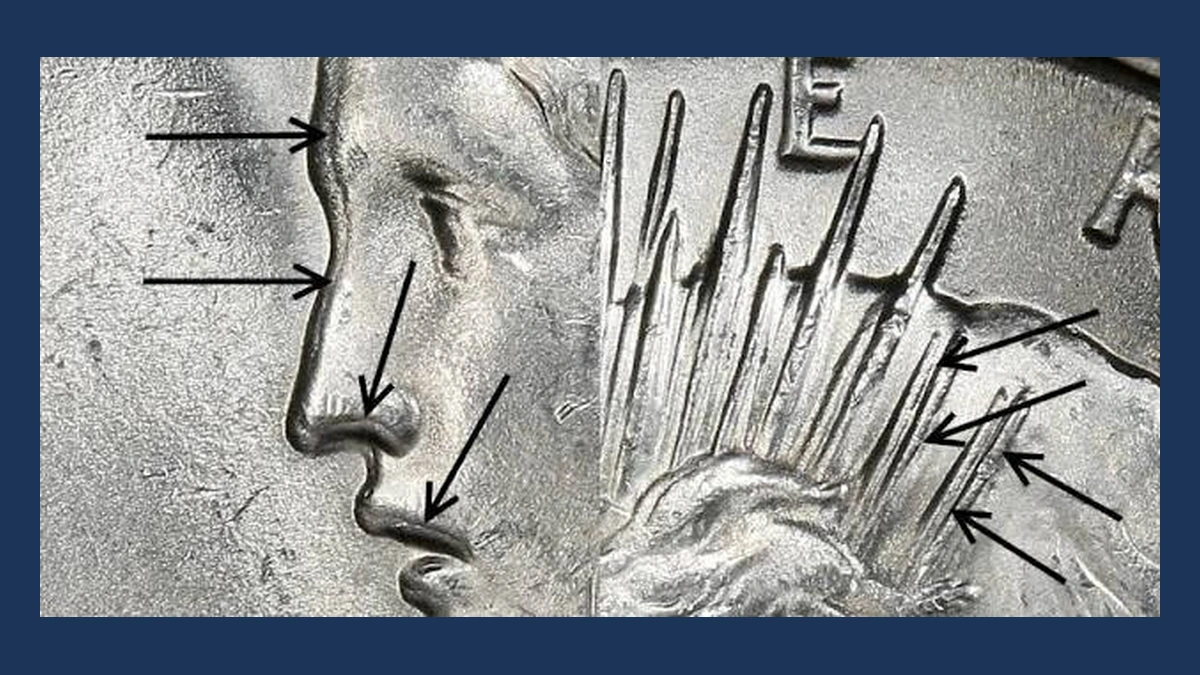 1934 Peace Silver Dollar: Doubled Die Obverse