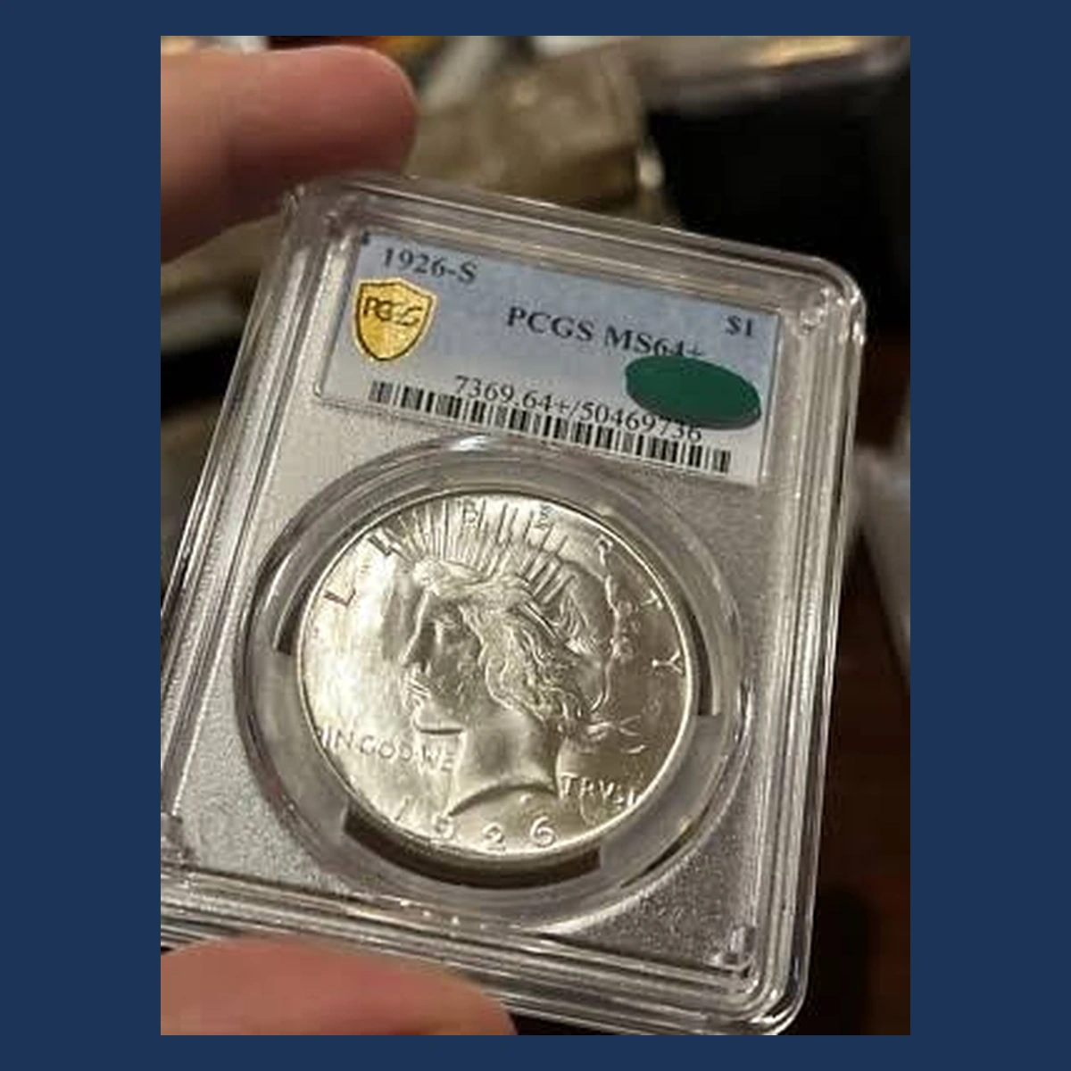 1926 Peace Dollar: overpolished obverse