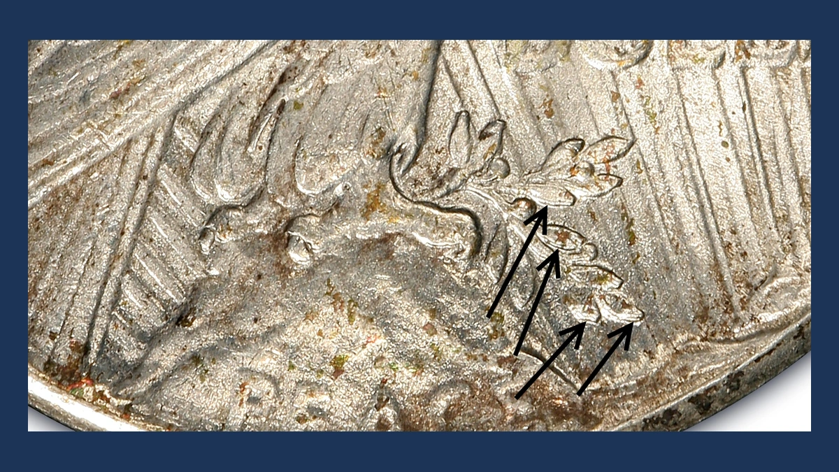 1926 Peace Silver Dollar: Doubled Die Reverse