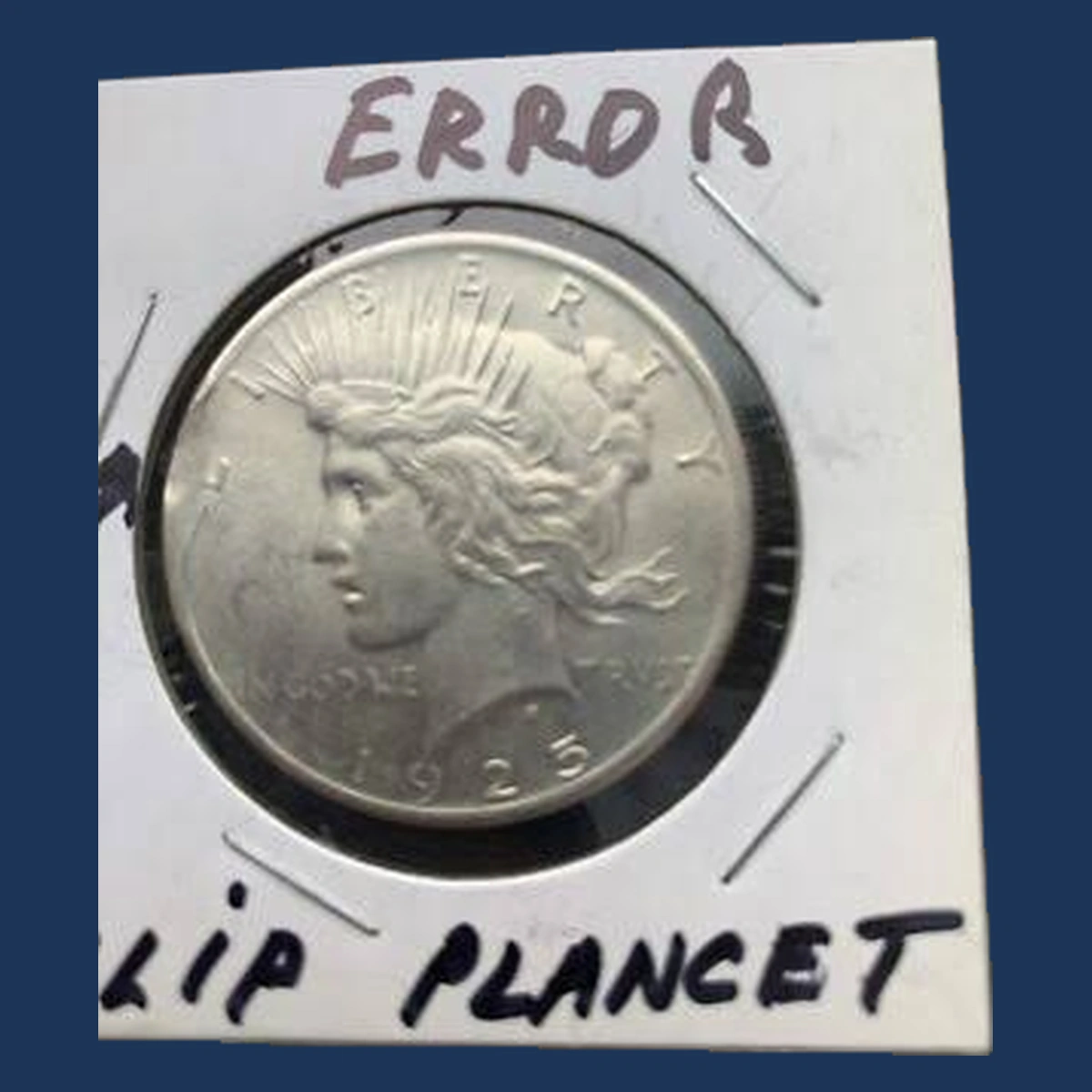 1925 Peace Dollar: Clipped Planchet