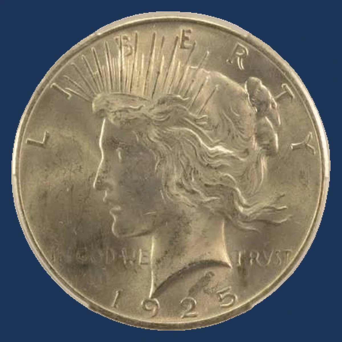 1925 Peace Dollar: Struck Through
