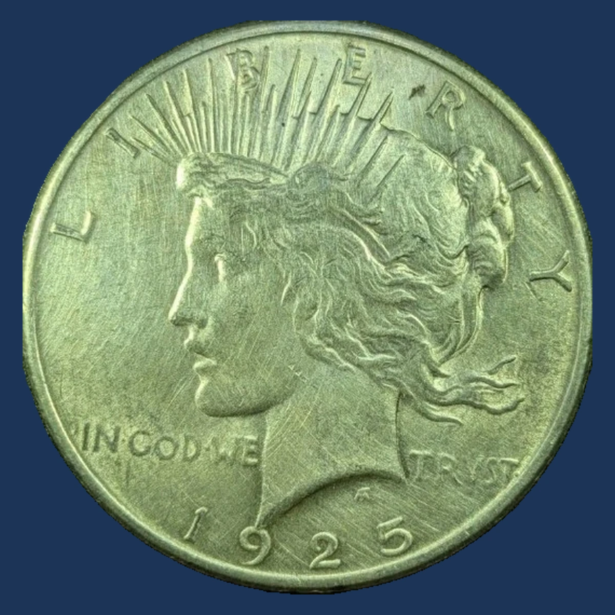 1925 Peace Dollar: shattered die with rim cuds