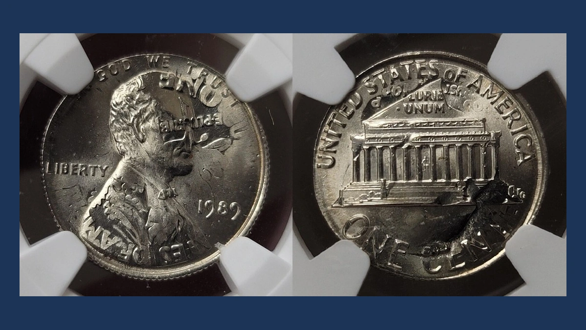1989 Lincoln Penny: Cent Struck over a Dime