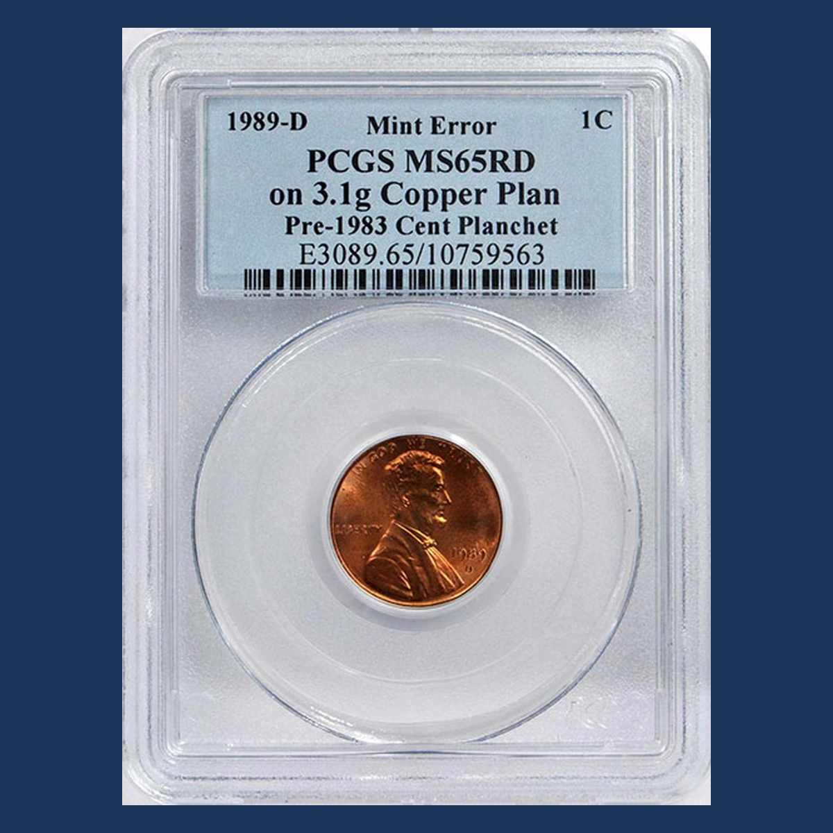 1989 Lincoln Penny: Copper-Alloy Planchet