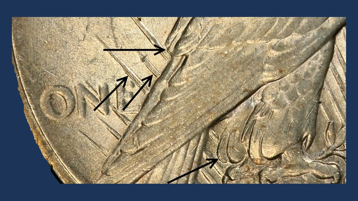 1924 Peace Dollar: Doubled Die Reverse