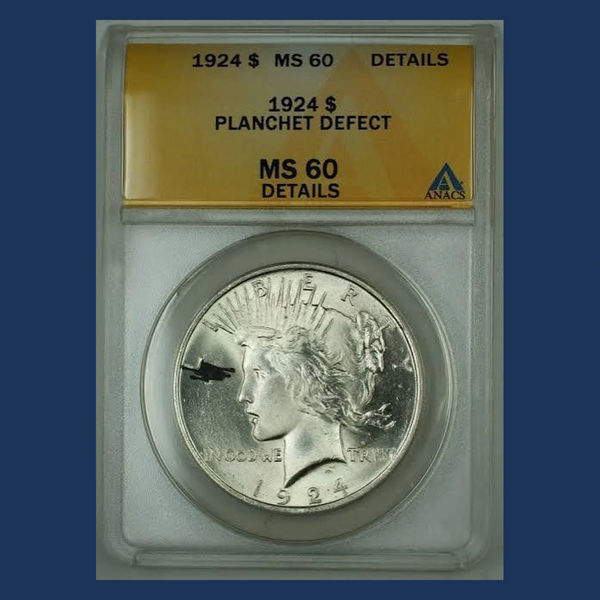 1924 Peace Dollar: Planchet Flaw