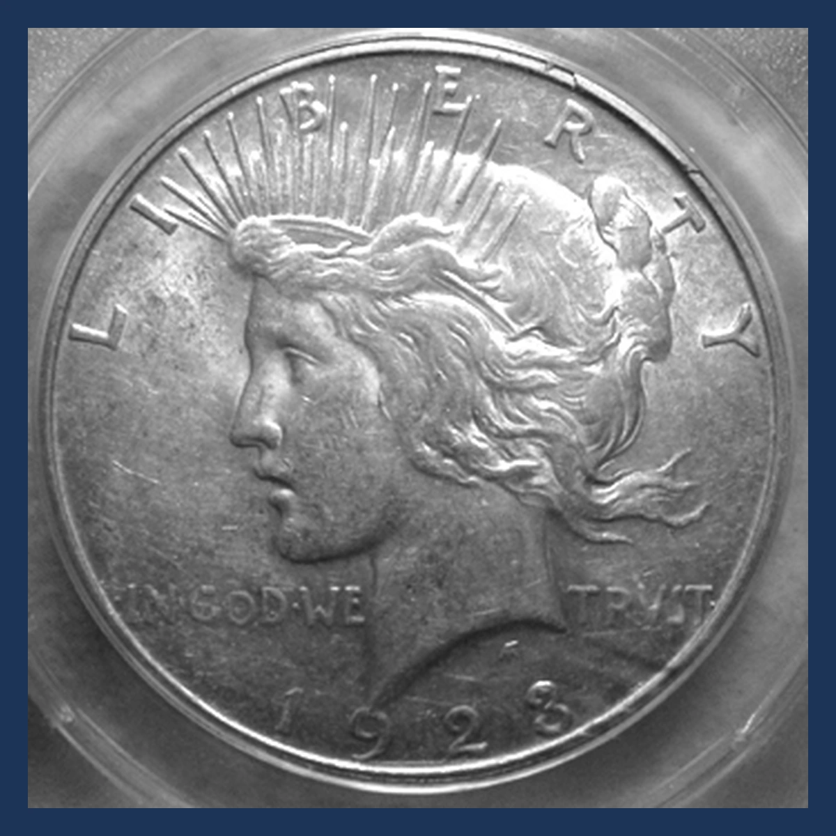 1923 Peace Silver Dollar: Die Break / Cud