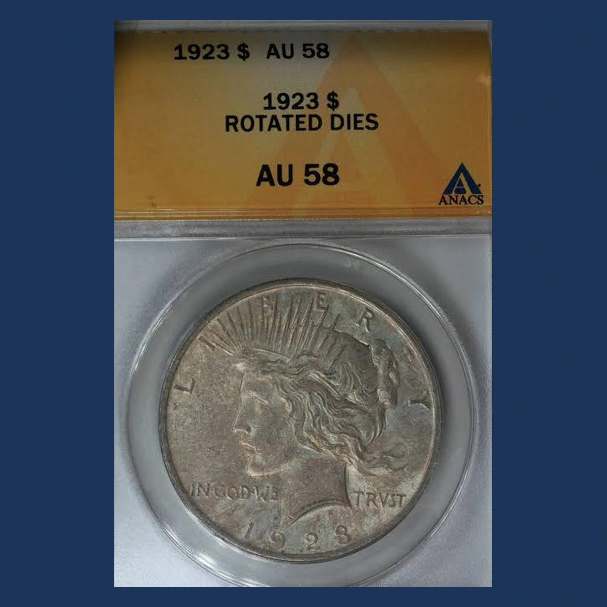 1923 Peace Silver Dollar: Rotated Dies