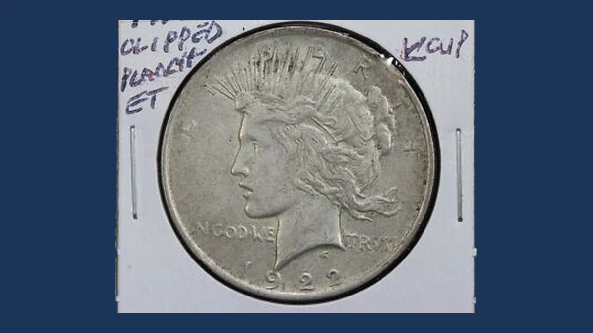 1922 Peace Dollar: Clipped Planchet