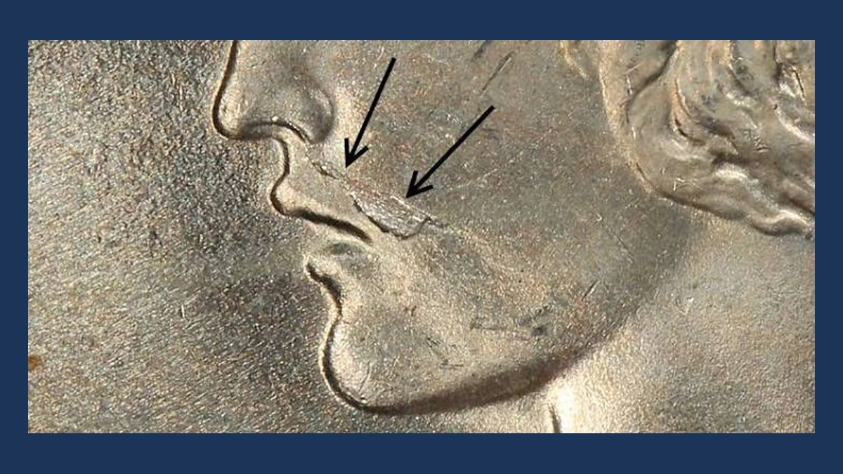 1922 Peace Silver Dollar: Die Crack / Die Chip