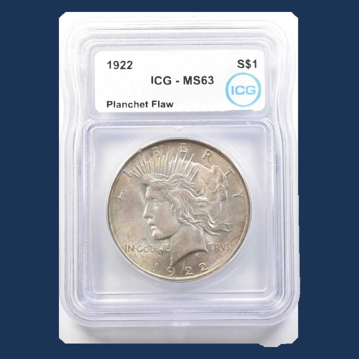 1922 Peace Dollar: Planchet Flaw