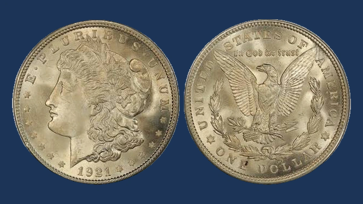 1921 Morgan Silver Dollar: Clashed Dies