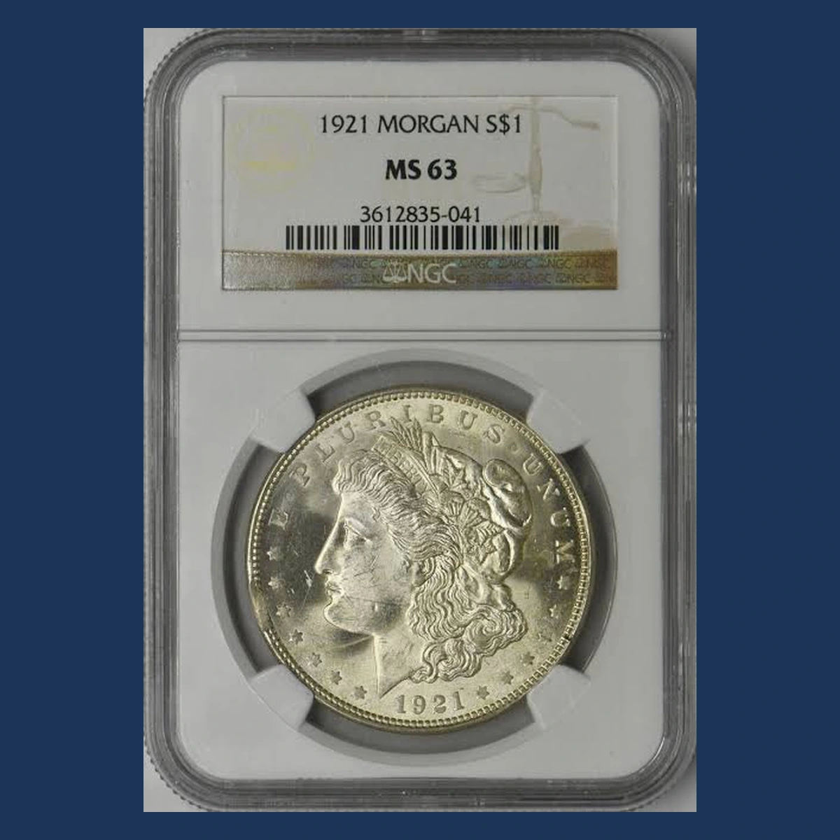 1921 Morgan Dollar: Clipped Planchet