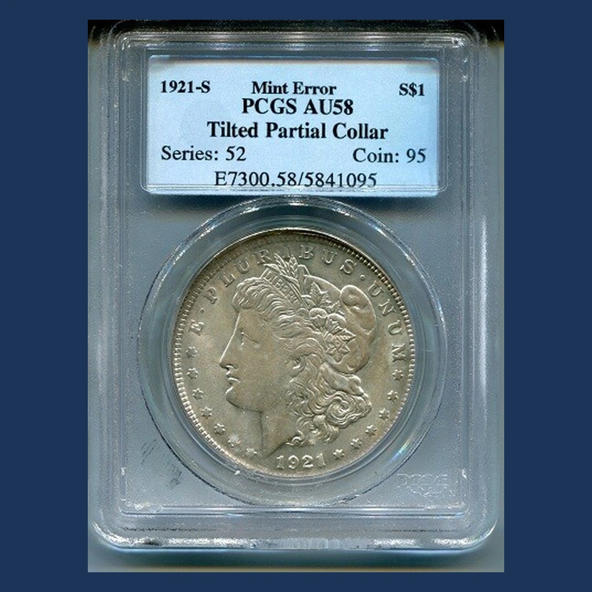 1921 Morgan Dollar: Partial Collar