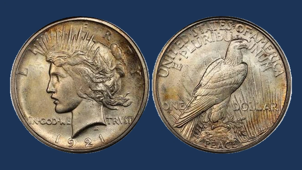 1921 Peace Dollar: Repunched Design