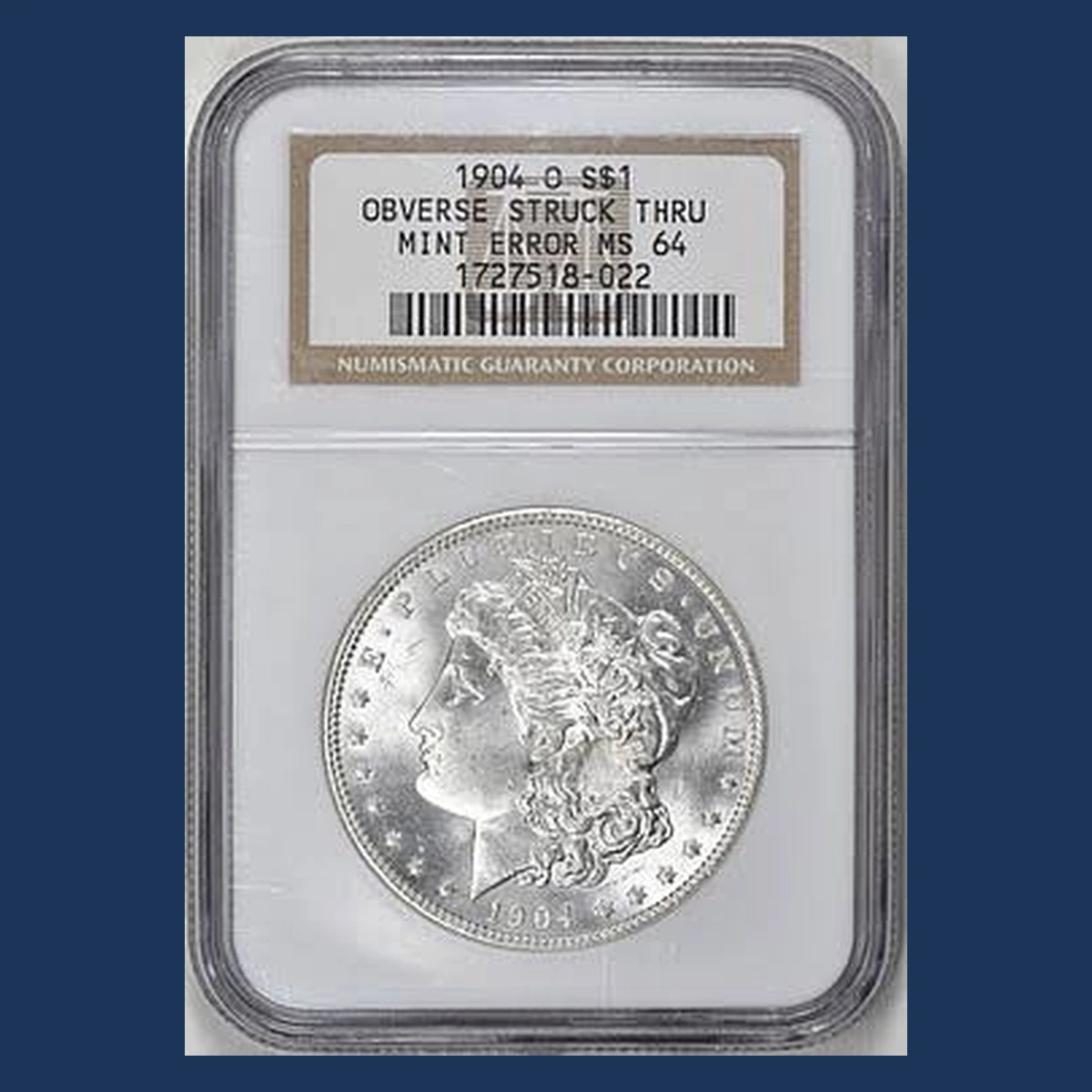 1904 Morgan Silver Dollar: Struck-Through Error
