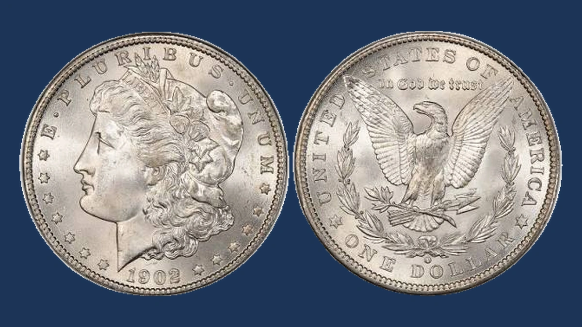 1902 Morgan Silver Dollar: Doubled Die Obverse