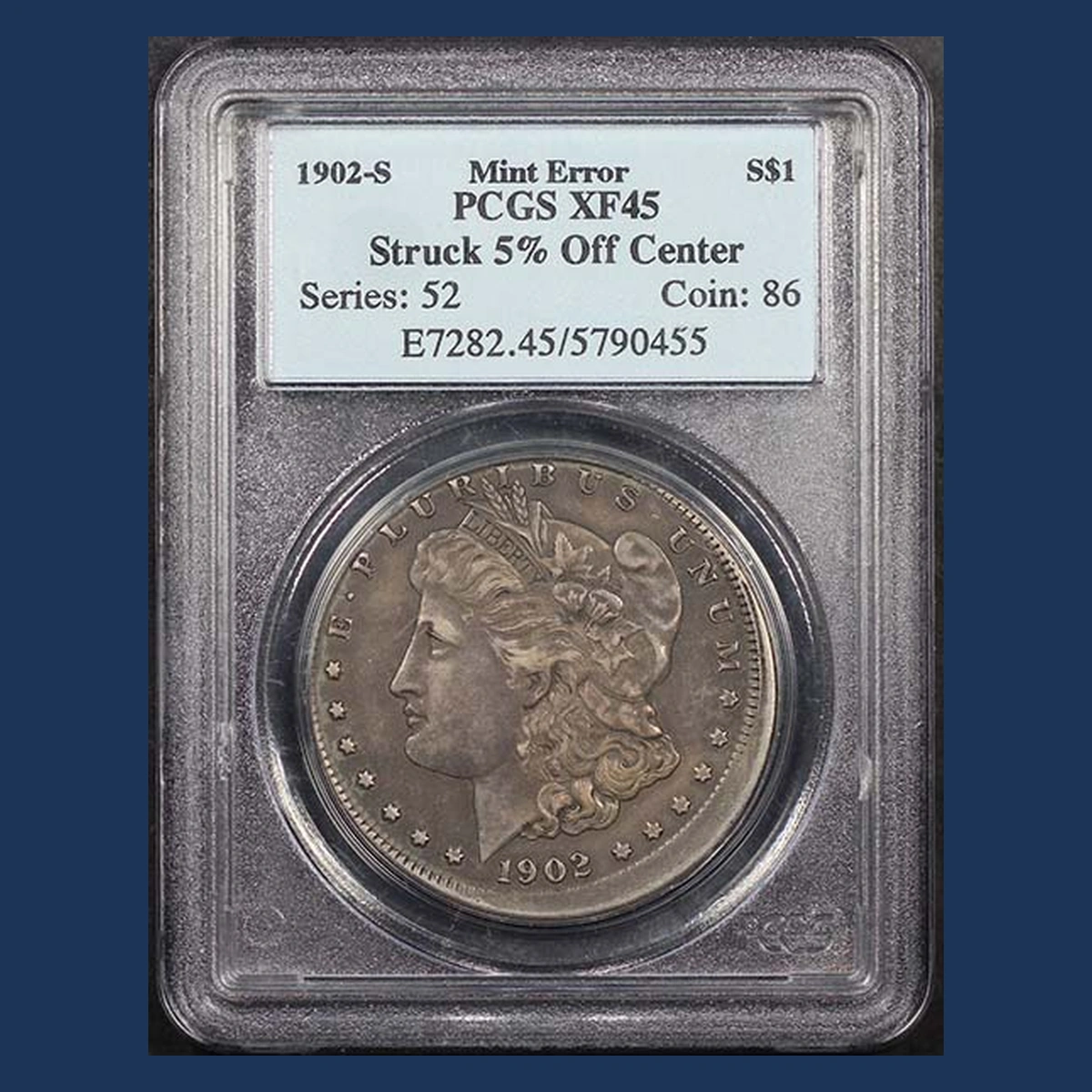 1902 Morgan Silver Dollar: Off-Center Strike