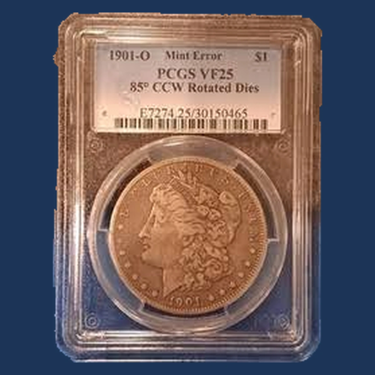 1901 Morgan Silver Dollar: Rotated Dies