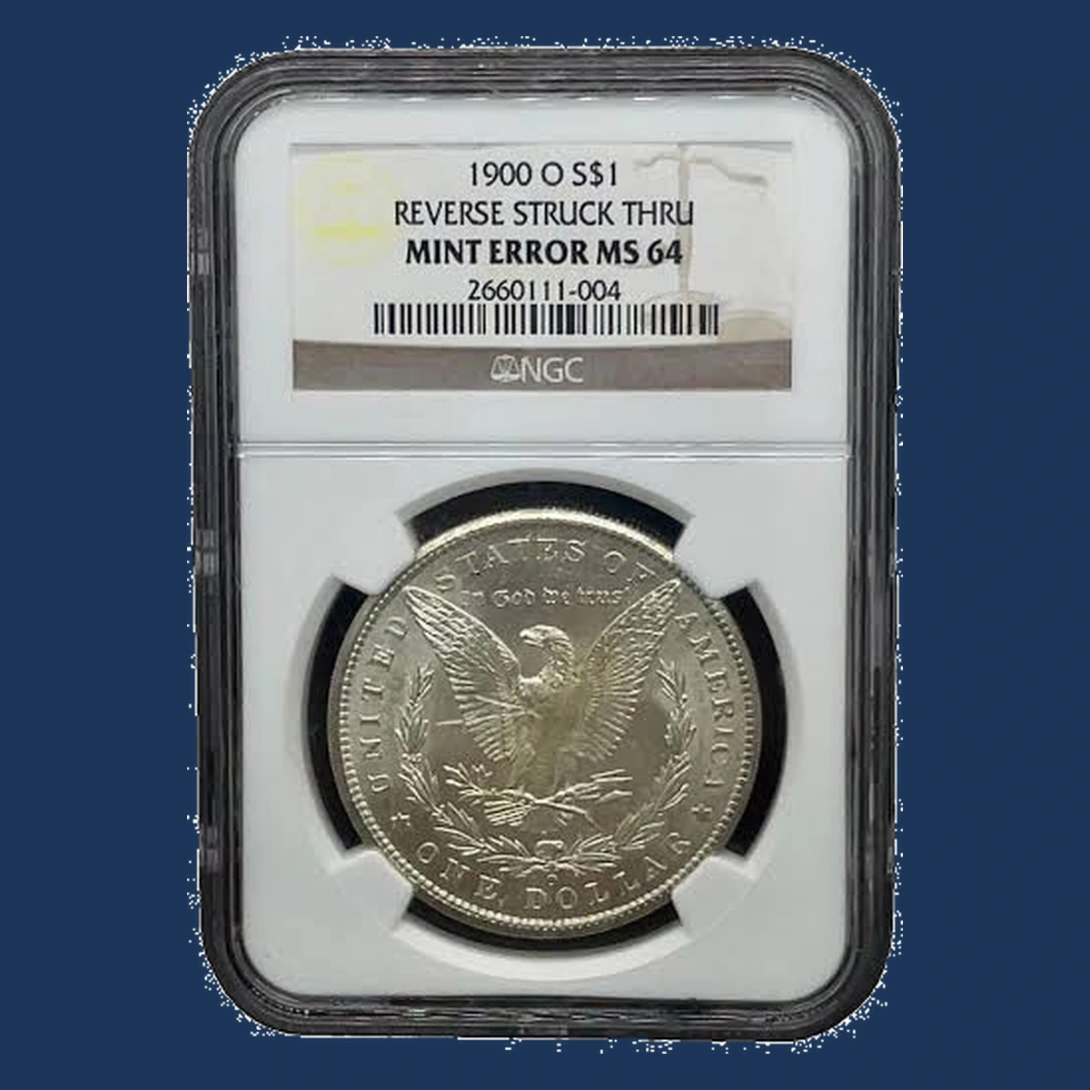 1900 Morgan Dollar: Struck Through