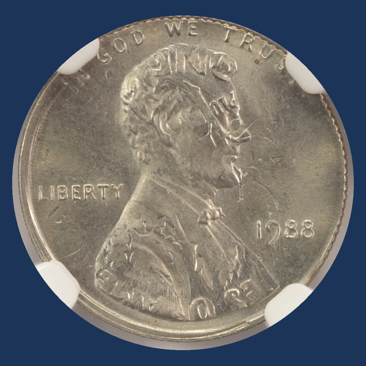 1988 Lincoln Penny: Cent Struck over a Dime