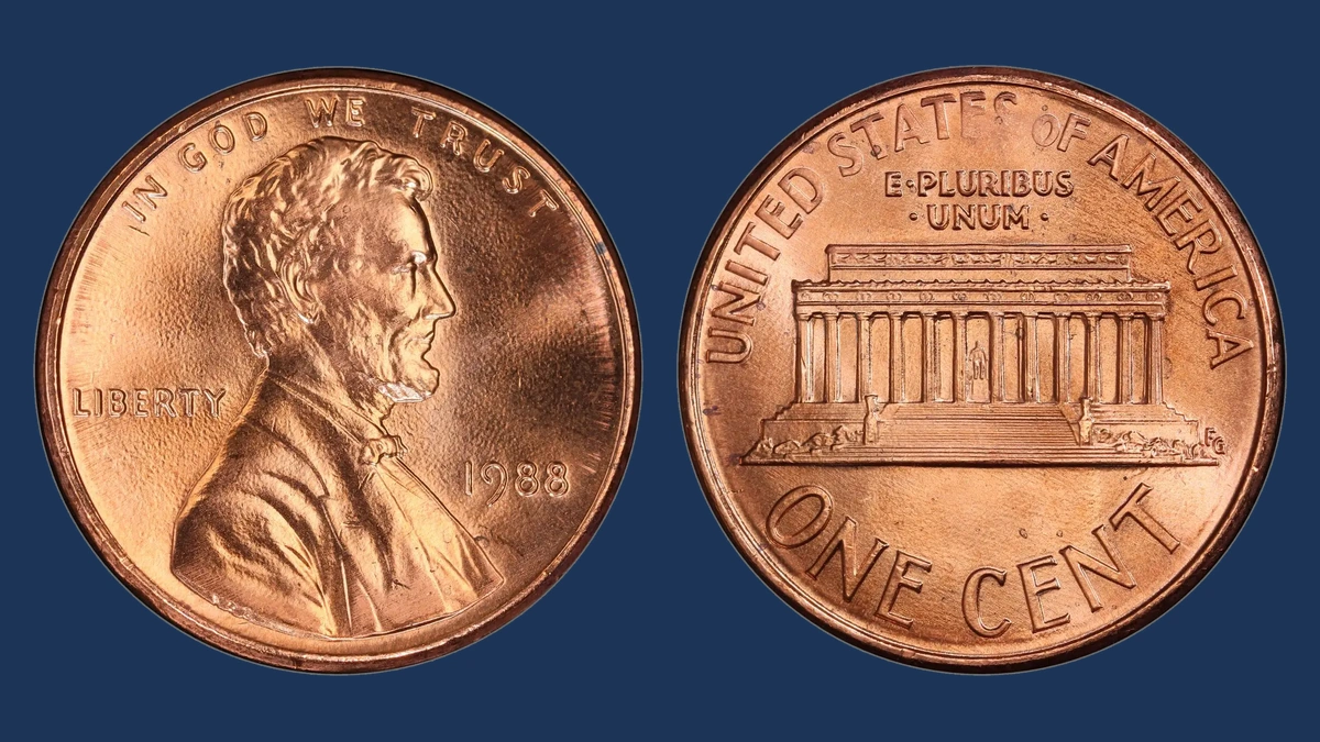 1988 Lincoln Penny: Reverse of 1989 / Flared G