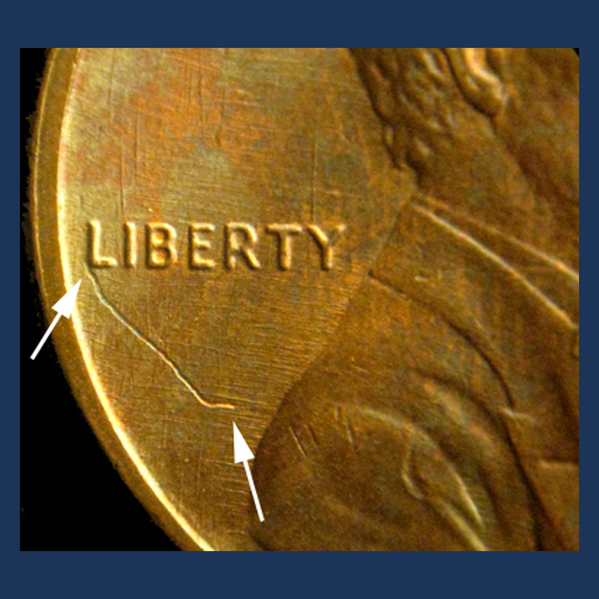 1988 Lincoln Penny: Struck Through Wire