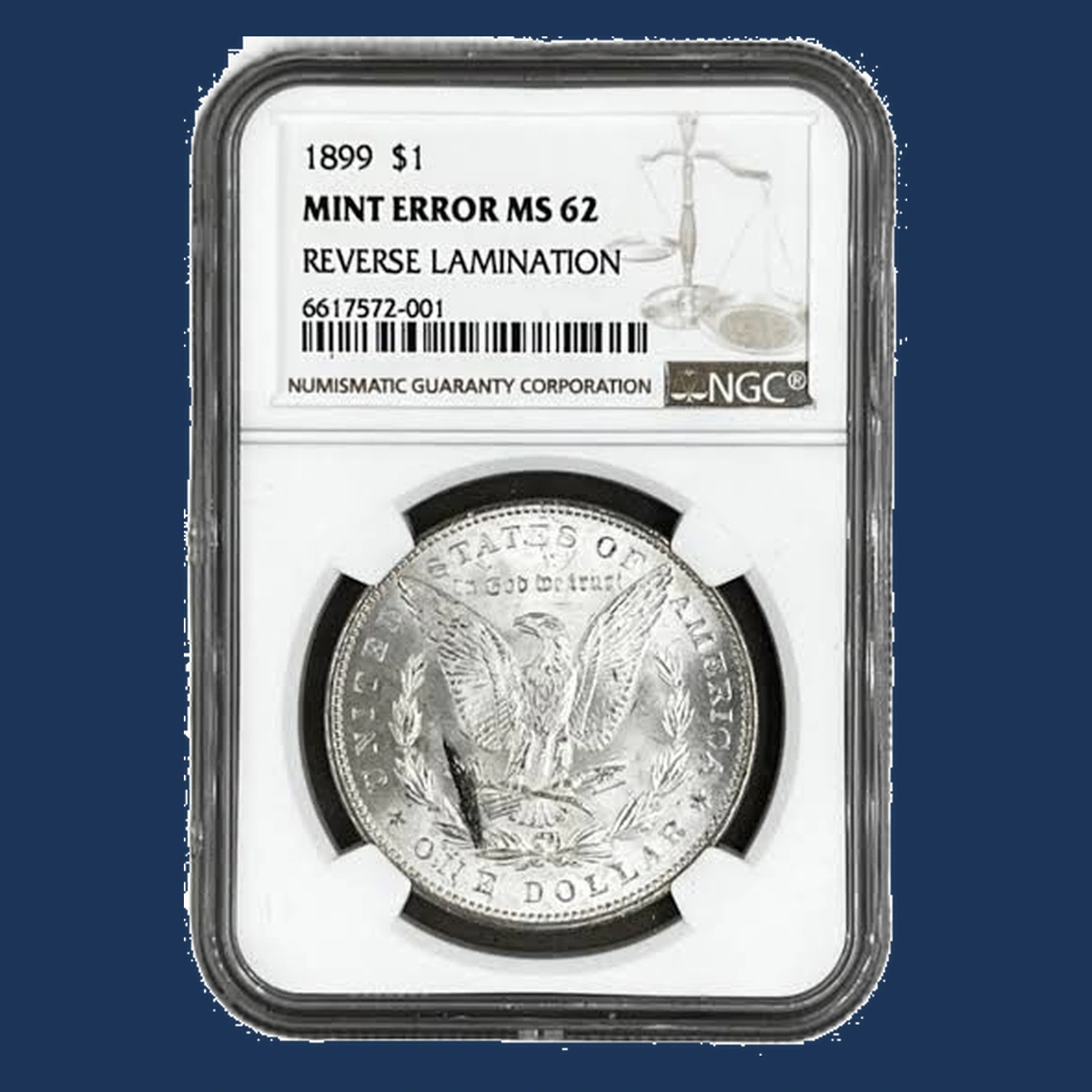 1899 Morgan Silver Dollar: Lamination / Split Planchet