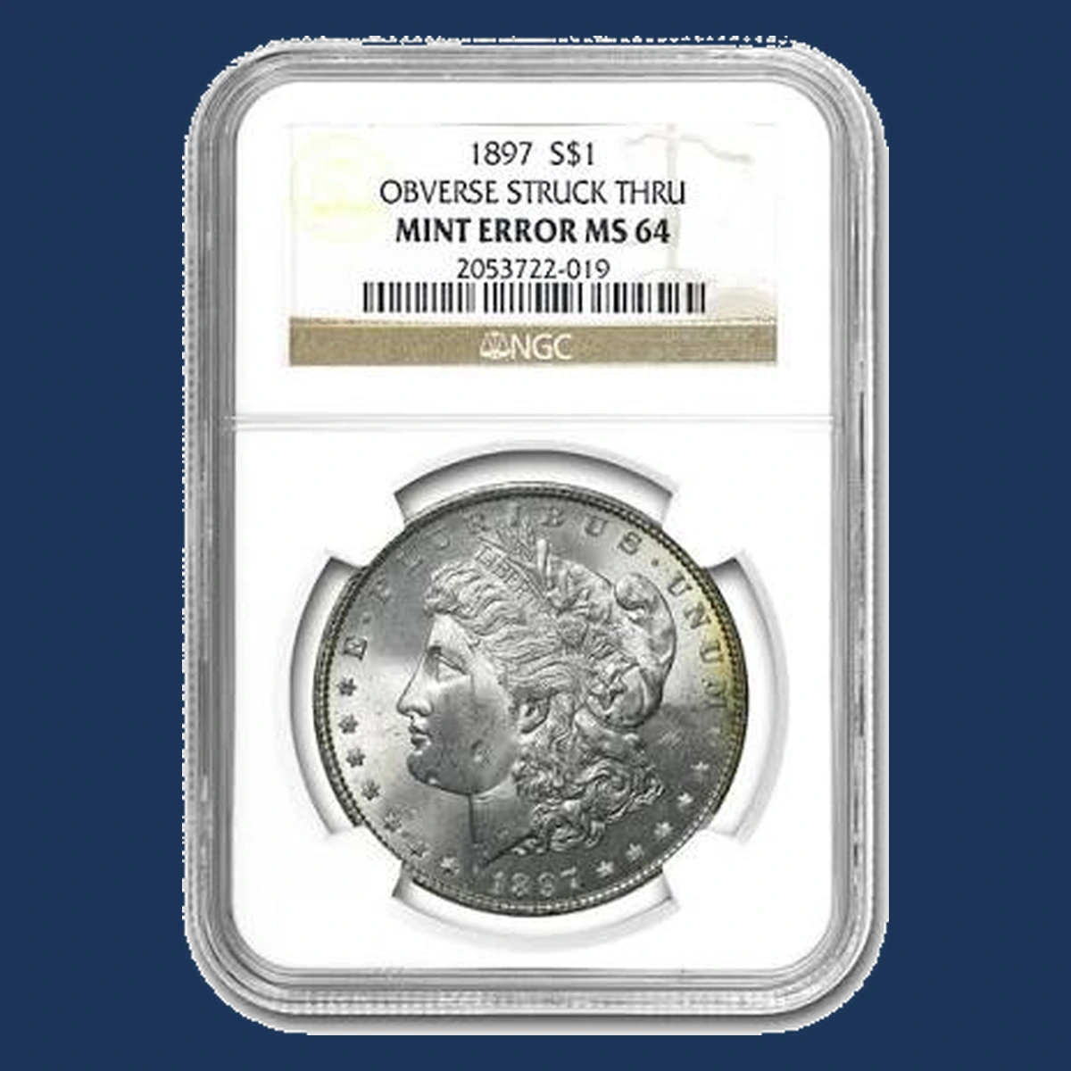 1897 Morgan Silver Dollar: Struck-Through Error