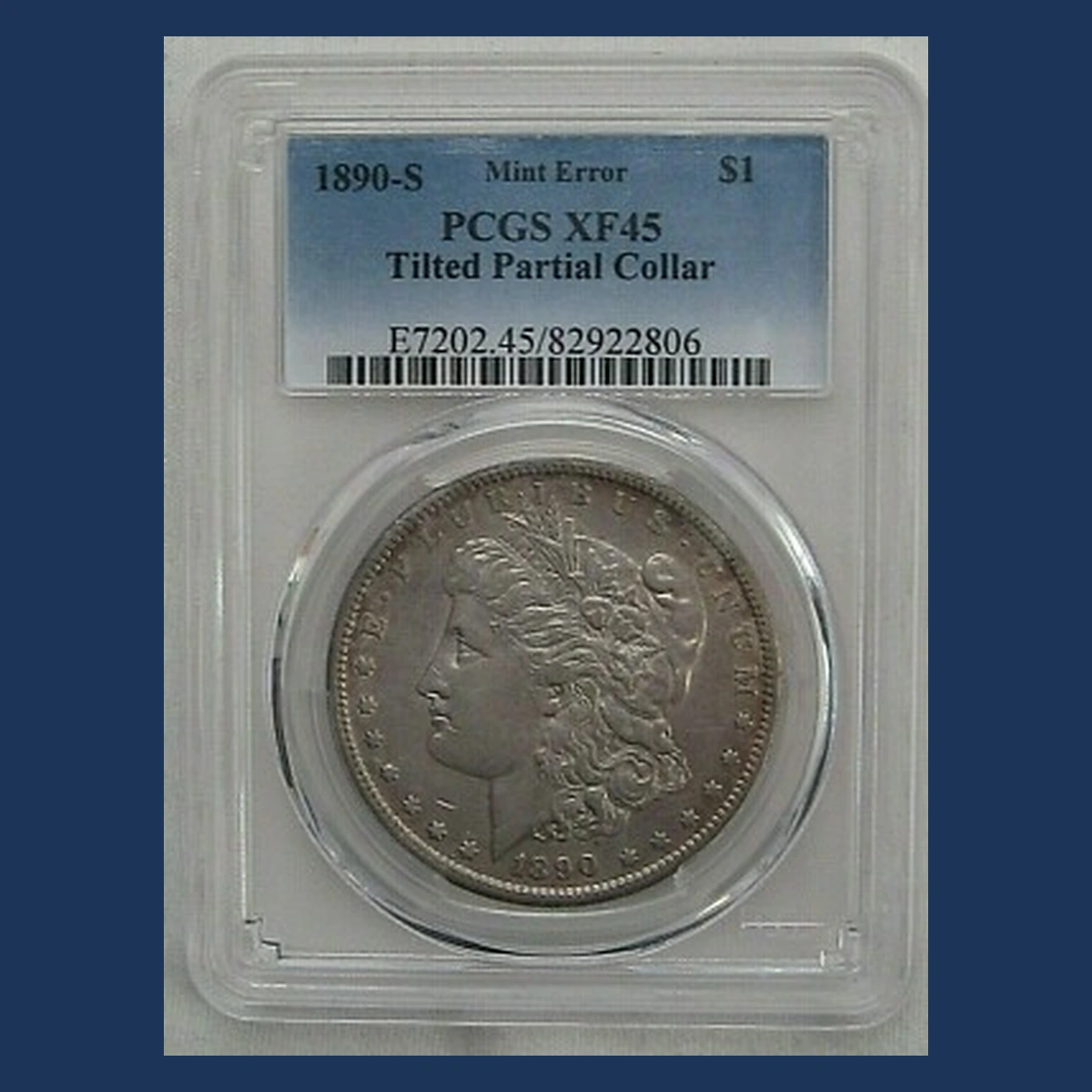 1890 Morgan Dollar: Partial Collar