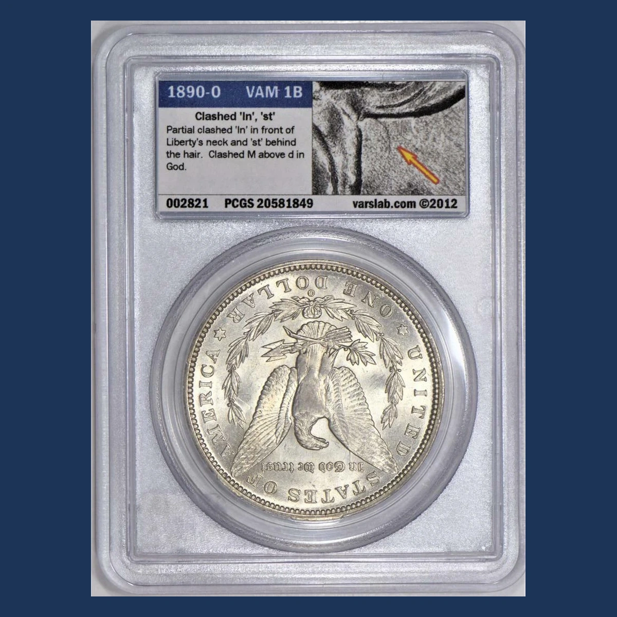 1890 Morgan Silver Dollar: Clashed Dies