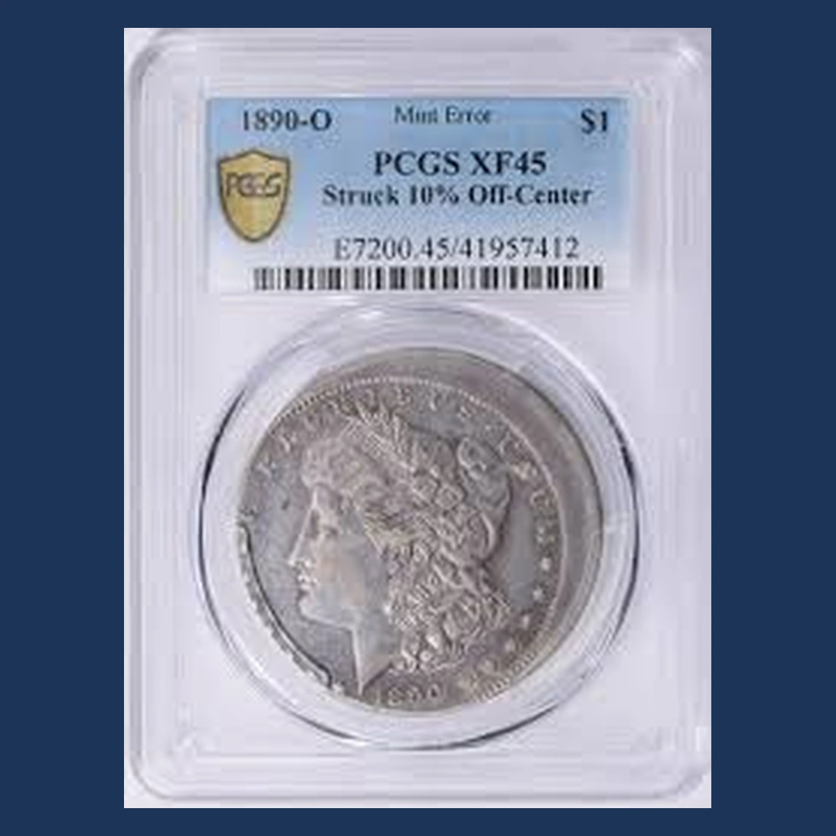 1890 Morgan Silver Dollar: Off-Center Strike
