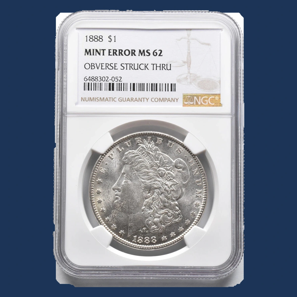 1888 Morgan Silver Dollar: Struck-Through Error