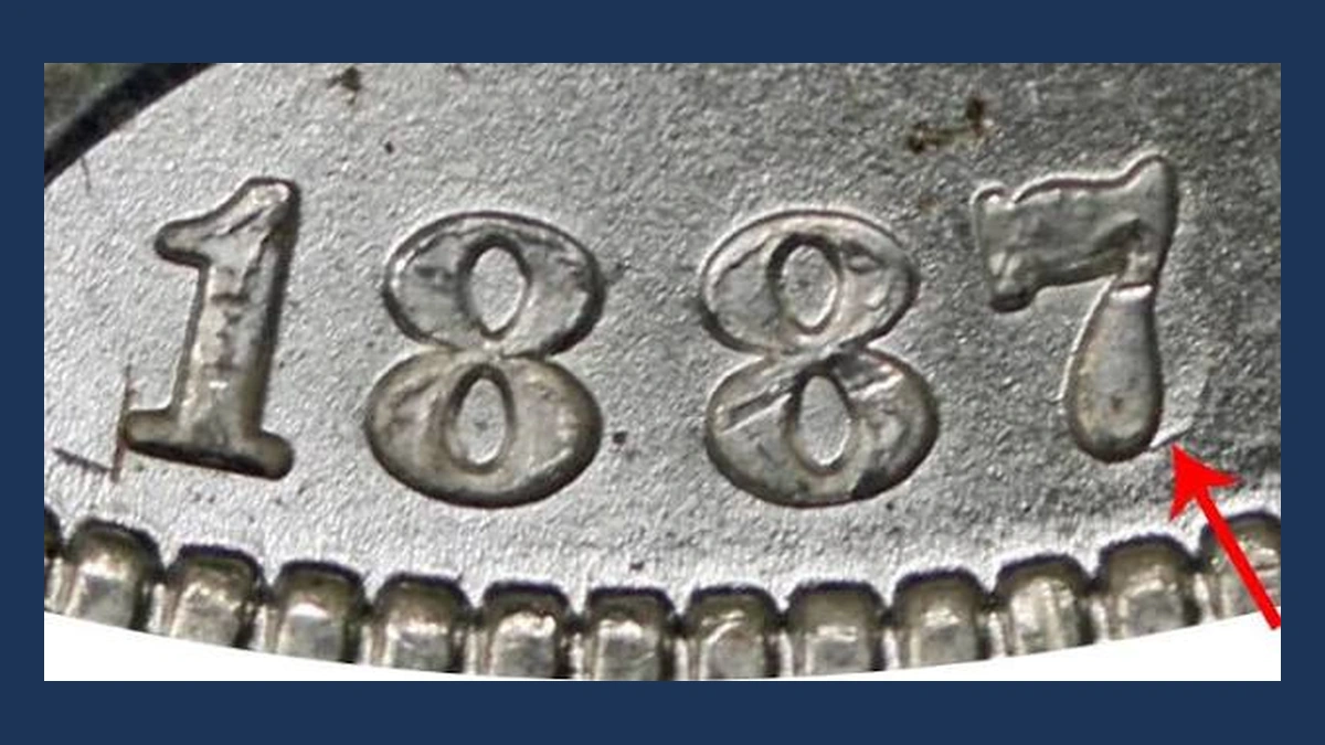1887 Morgan Silver Dollar: Overdate