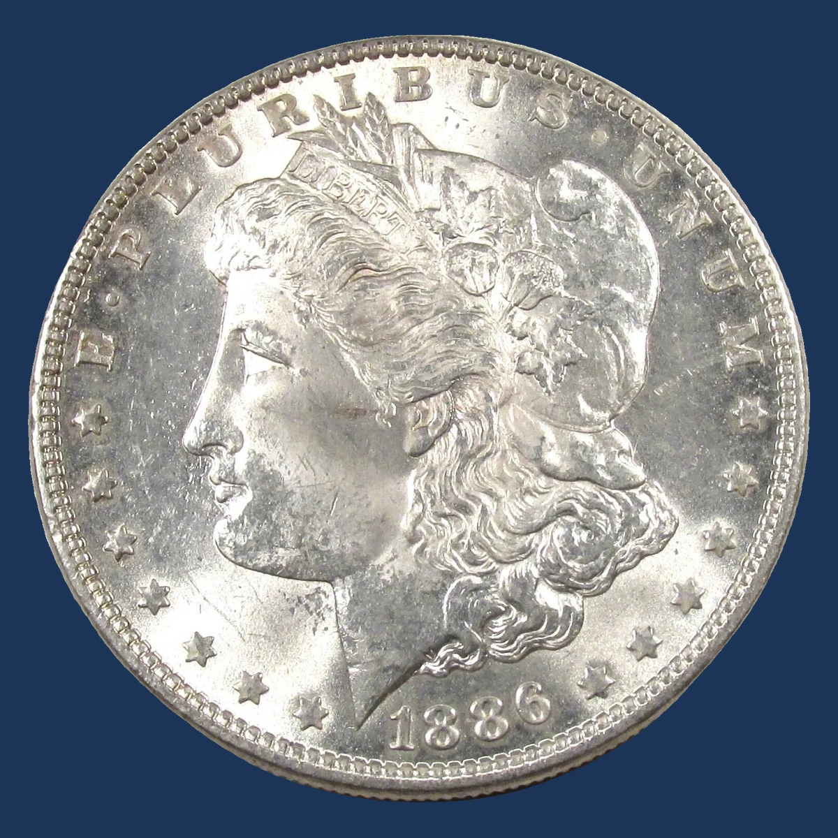 1886 Morgan Silver Dollar: Struck-Through Error