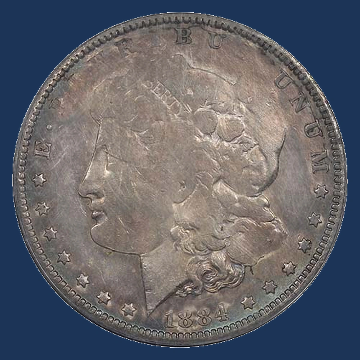 1884 Morgan Dollar: Struck Through