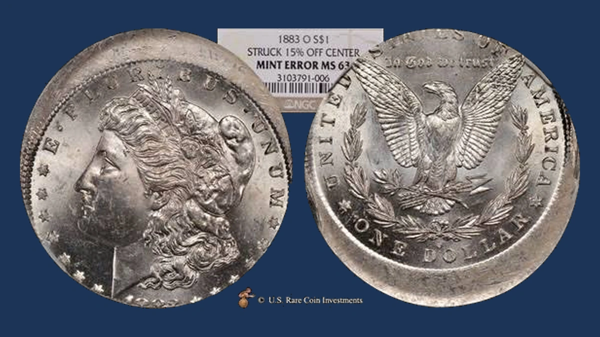 1883 Morgan Dollar: Off Center Strike