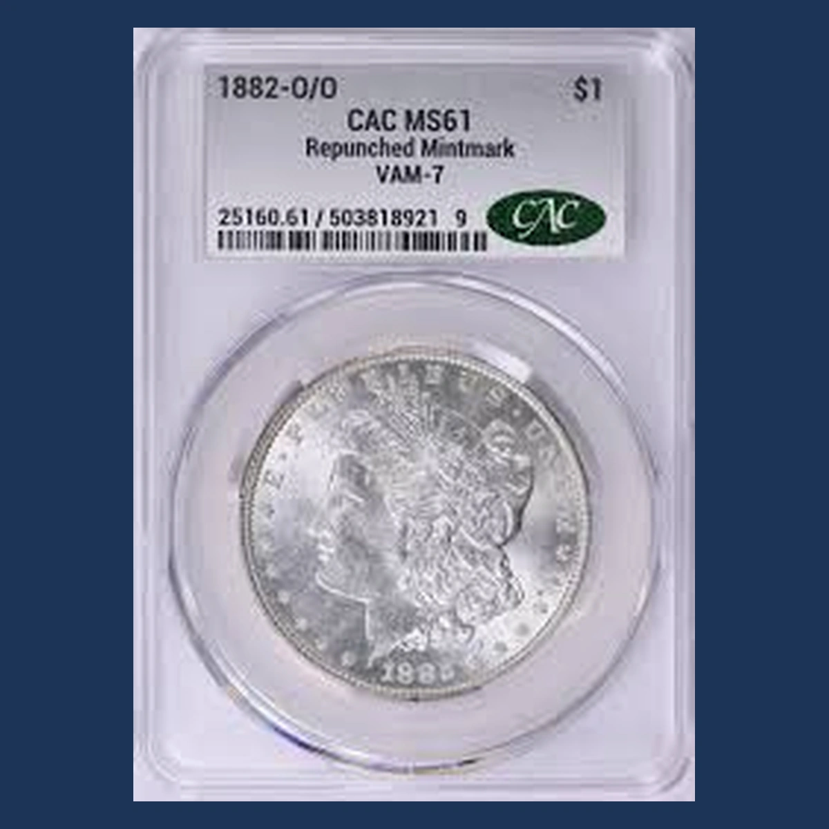 1882 Morgan Silver Dollar: Repunched Mintmark