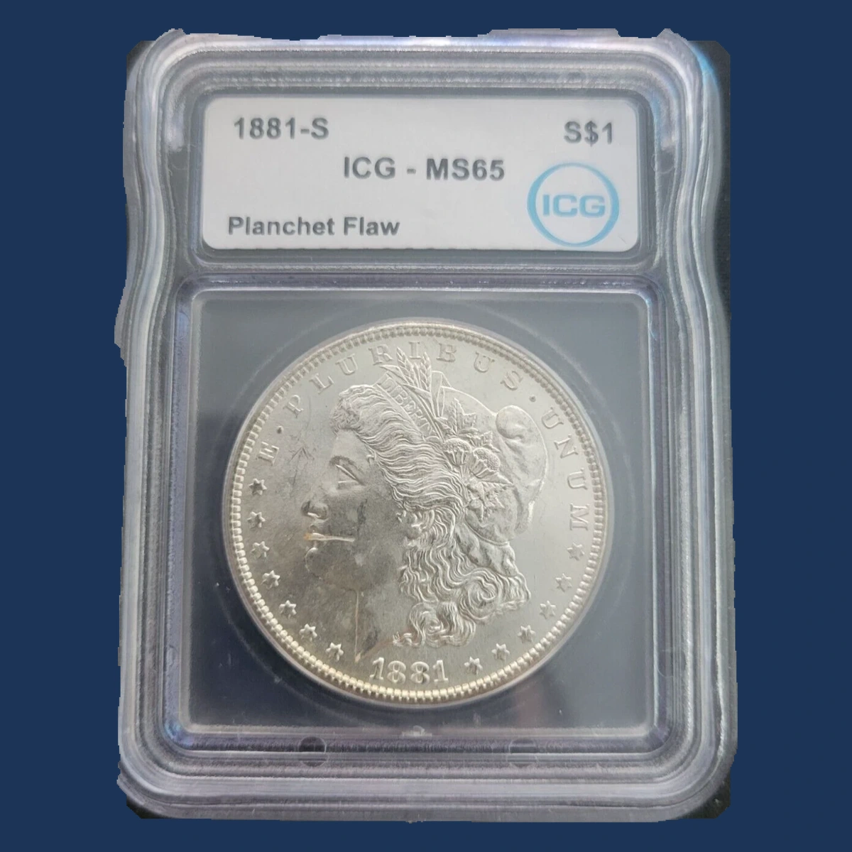 1881 Morgan Dollar: Planchet Flaw