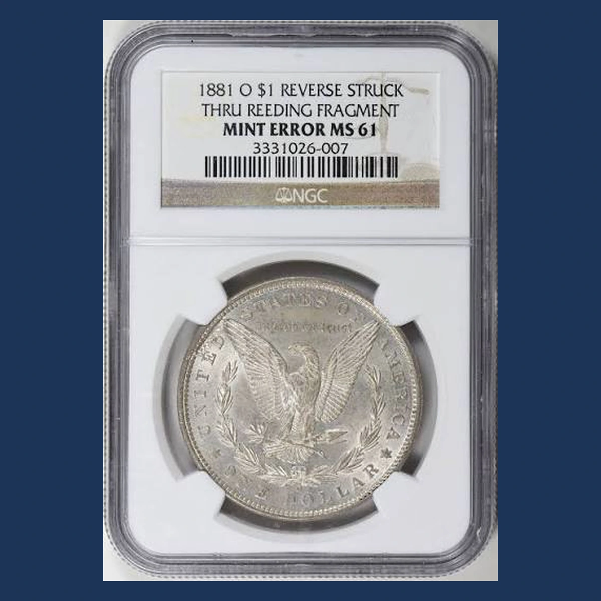 1881 Morgan Silver Dollar: Struck-Through Error