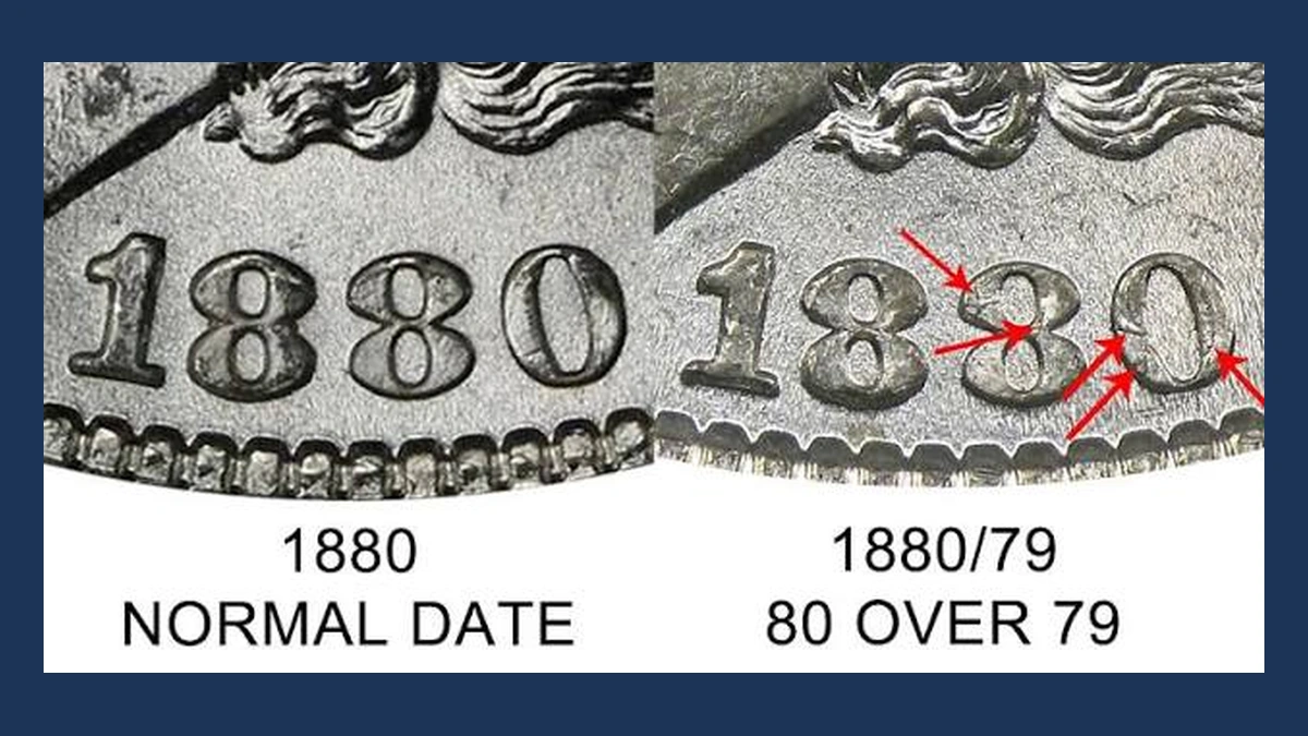 1880 Morgan Silver Dollar: Overdate