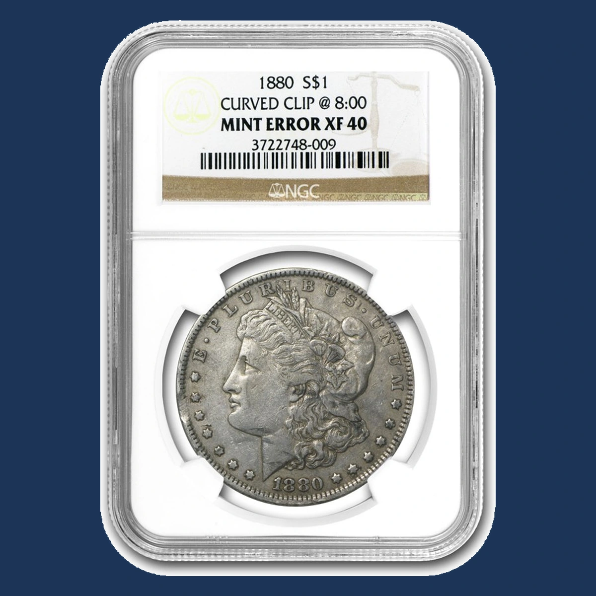 1880 Morgan Dollar: Clipped Planchet