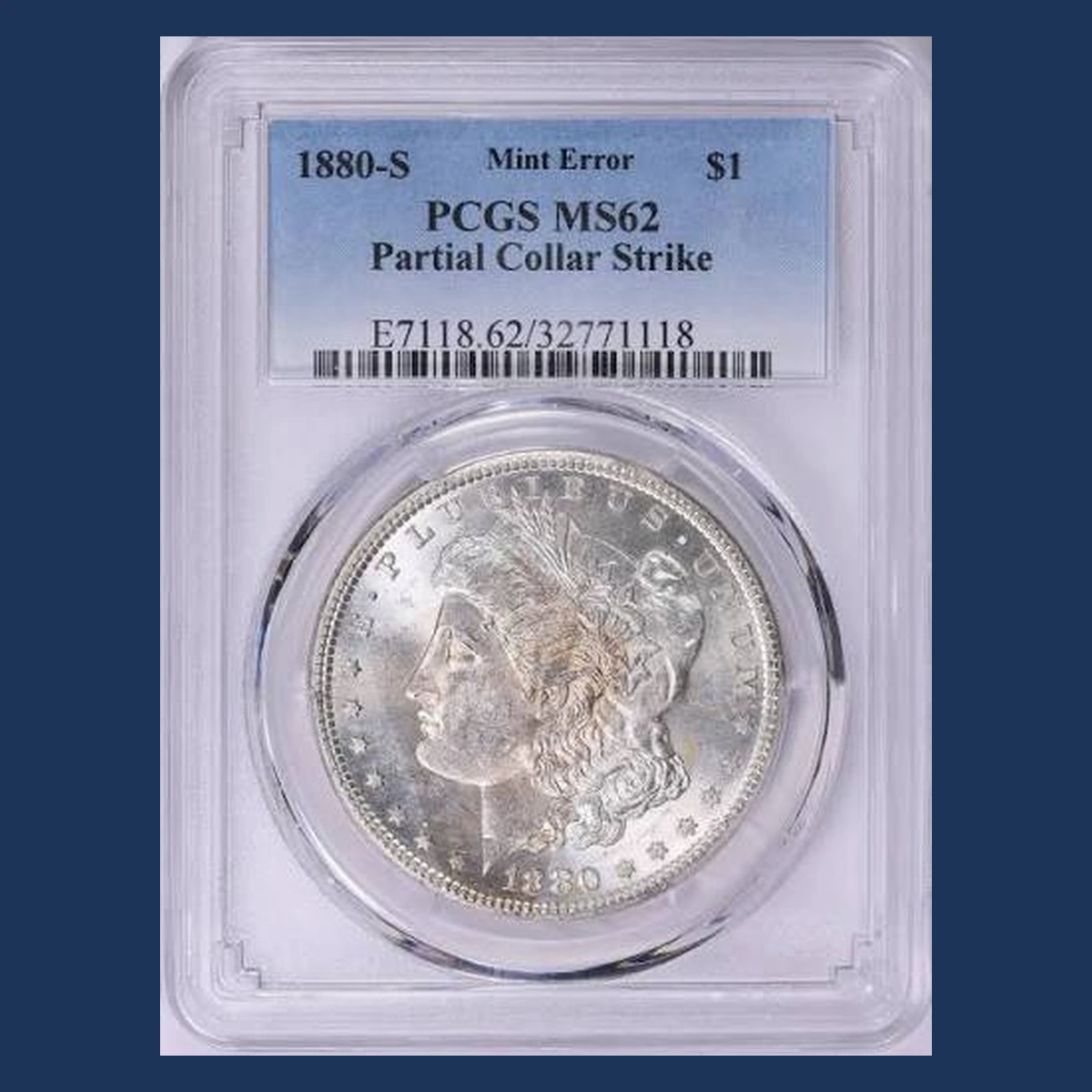 1880 Morgan Dollar: Partial Collar