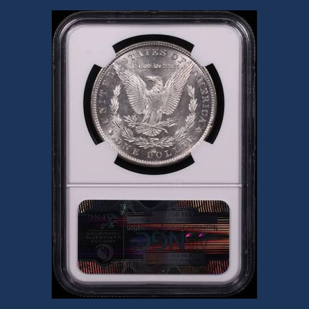 1879 Morgan Dollar: Struck Through