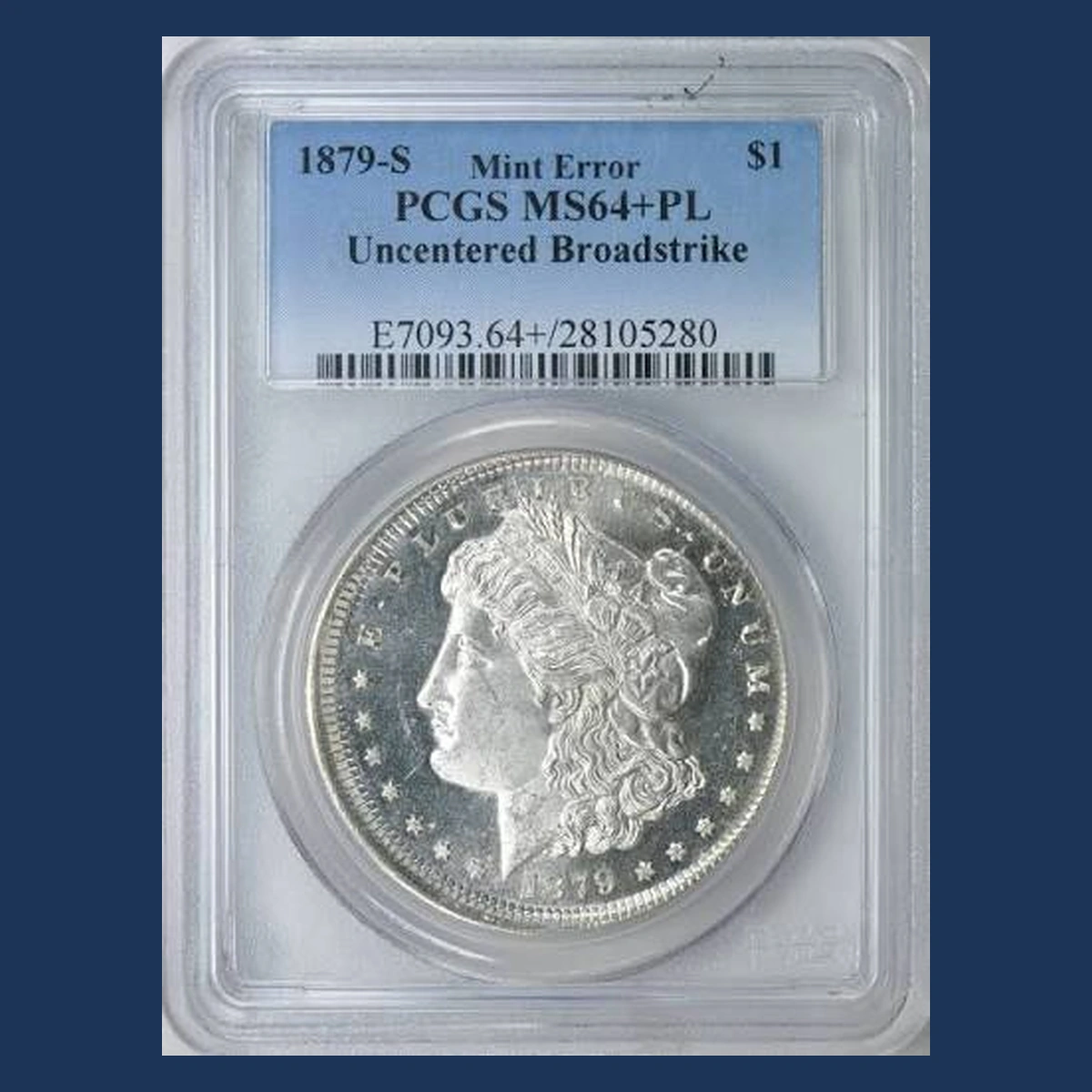 1879 Morgan Silver Dollar: Broadstrike